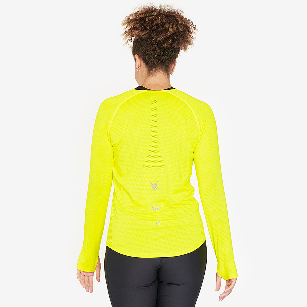 Alternative view of This Mum Runs Recycled Long Sleeved T-Shirt (Four Birds & Bright Yellow)