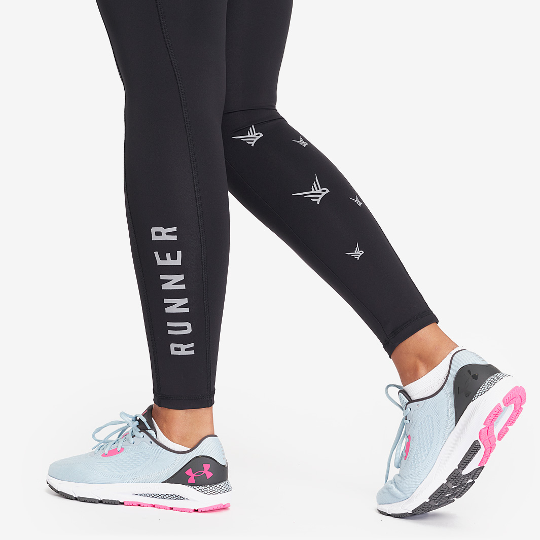 Alternative view of Runner High Waisted Full Length Leggings (Black & Silver)