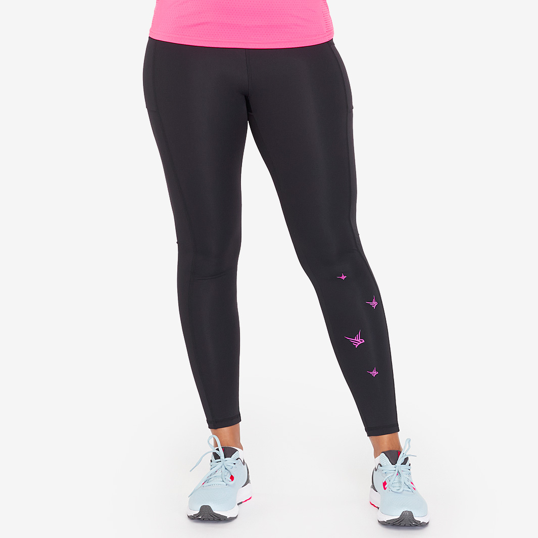 This Mum Runs High Waisted Full Length Leggings (Black & Fluoro Pink)