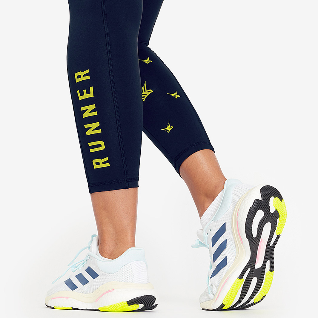 Alternative view of Runner High Waisted 7/8 Leggings (Navy & Yellow)