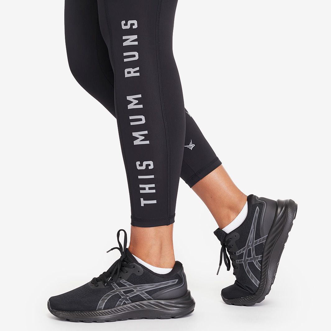 Alternative view of This Mum Runs High Waisted 7/8 Leggings (Black & Silver)