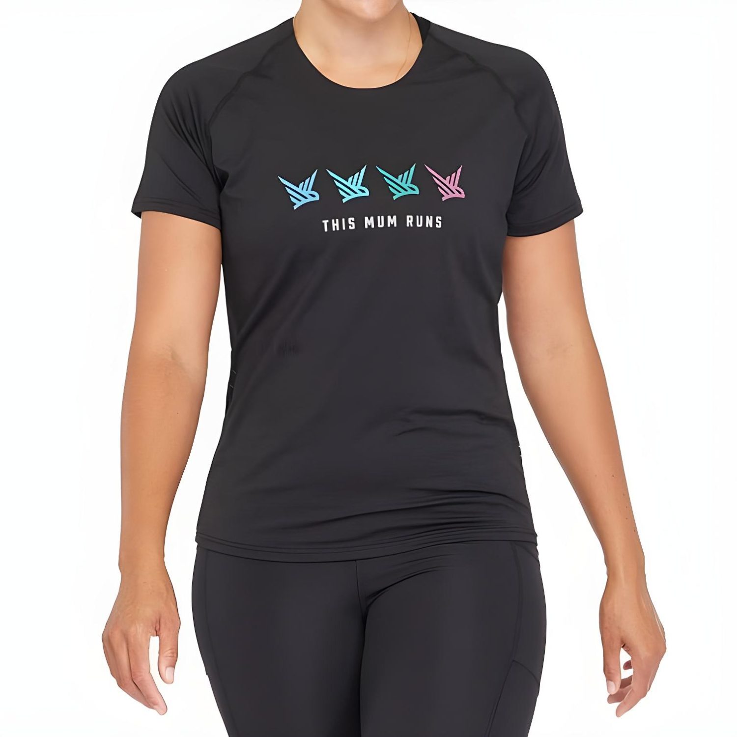 This Mum Runs Recycled T-Shirt (Four Birds & Black)