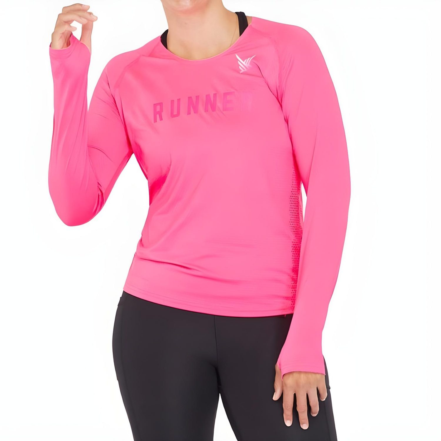 Runner Recycled Long Sleeve T-Shirt (Fluoro Pink)