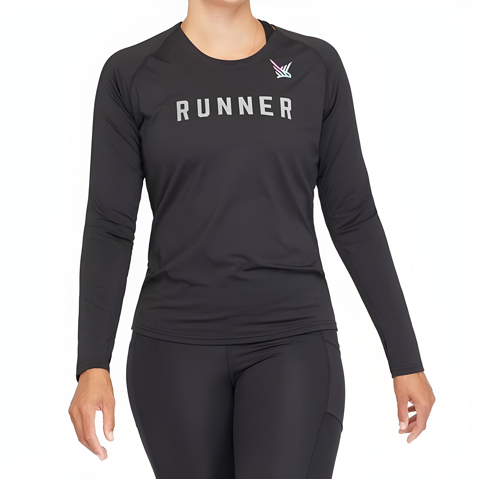 Runner Recycled Long Sleeve T-Shirt (Black)
