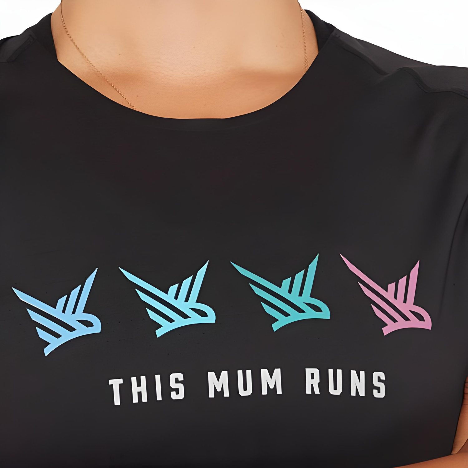 Alternative view of This Mum Runs Recycled T-Shirt (Four Birds & Black)